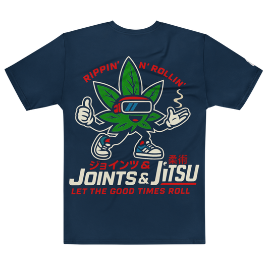 ‘Weedy Good-Times’ Premium Athletic Graphic Tee (Navy)